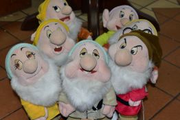 SEVEN DISNEY STORE SEVEN DWARF PLUSH TOYS, from Snow White and the Seven Dwarfs, height of each