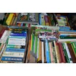 CRICKET BOOKS, four boxes containing approximately 125-130 hardback and paperback titles to