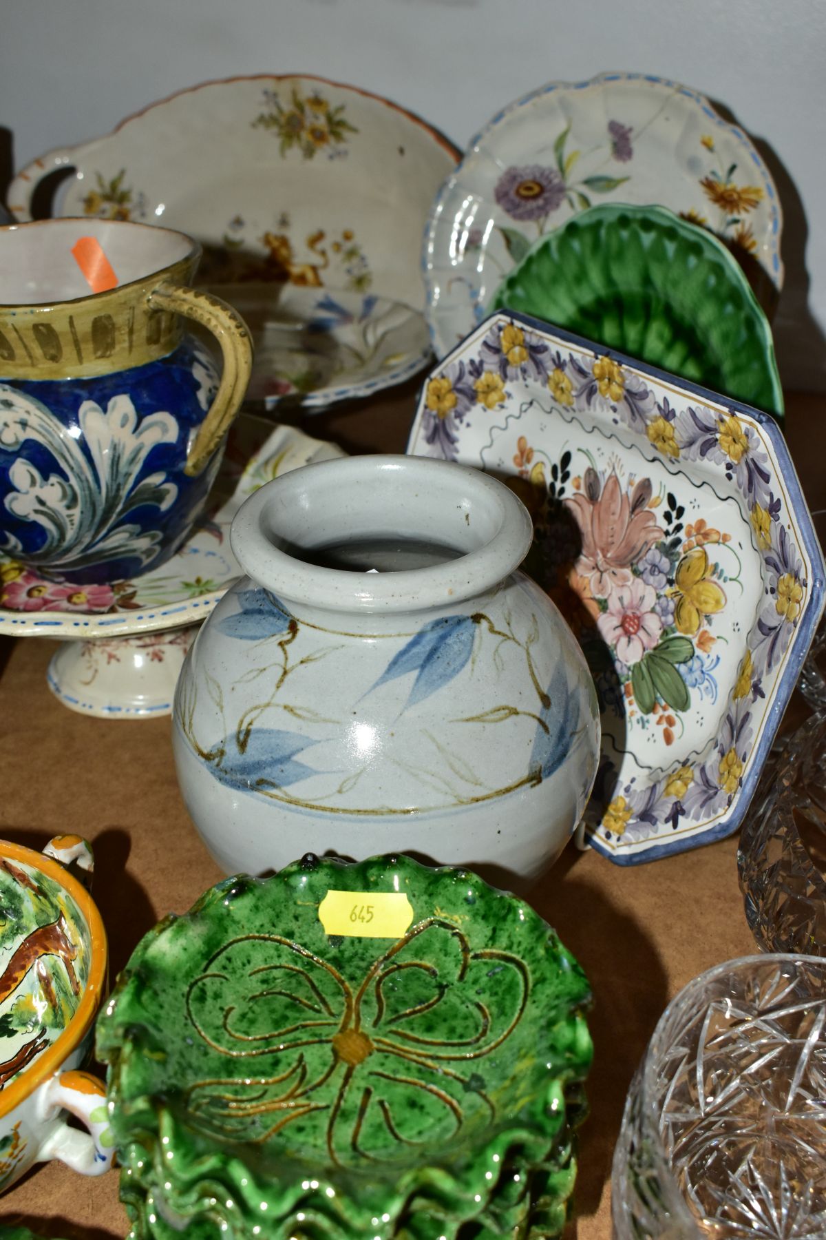 A GROUP OF CONTINENTAL AND STUDIO POTTERY, approximately thirty five pieces to include two tin - Image 5 of 7
