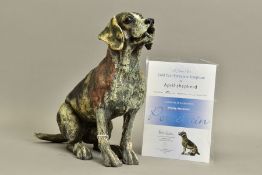 APRIL SHEPHERD (BRITISH CONTEMPORARY) 'PAYING ATTENTION', a limited edition sculpture of a dog 92/