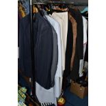 A QUANTITY OF LADIES AND GENTLEMENS CLOTHING AND ACCESSORIES, including a Burton two piece suit,