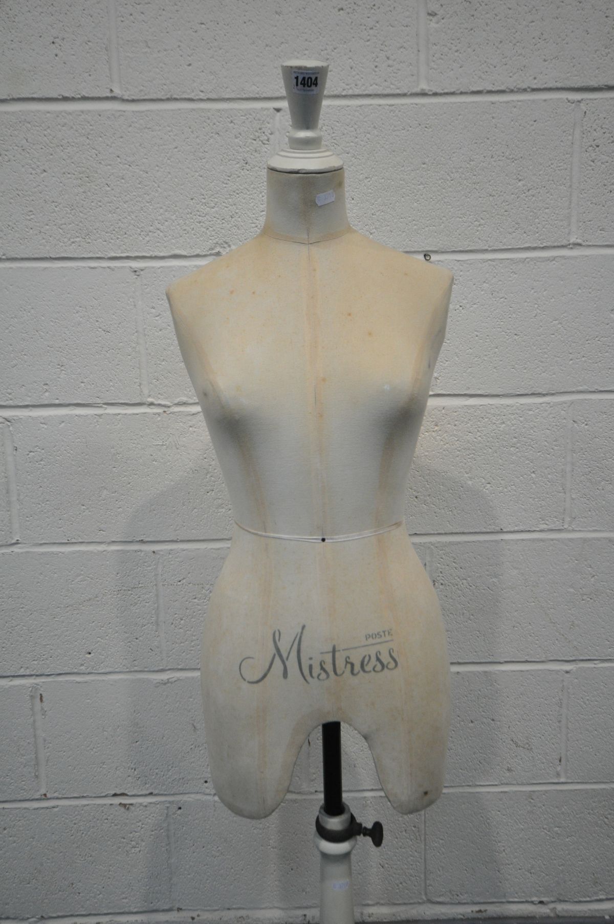A 20TH CENTURY LADIES MANNEQUIN, stamped to front 'Poste Mistress', on a turned painted base, height - Image 2 of 2