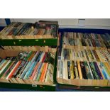 BOOKS approximately 250 paperback titles in five boxes, mostly modern or mid-20th century