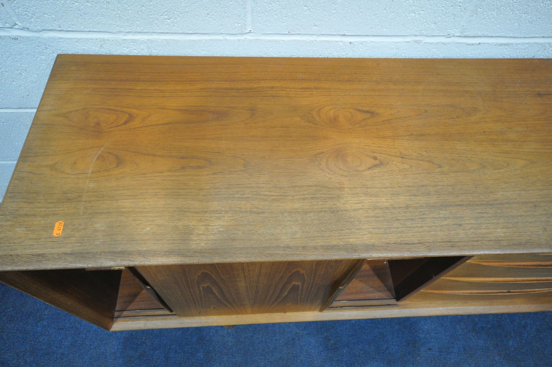 A MID CENTURY DANISH TEAK SIDEBOARD, possibly 'Dyrlund' that's inspired by Arne Vodder's Triennale - Image 8 of 8