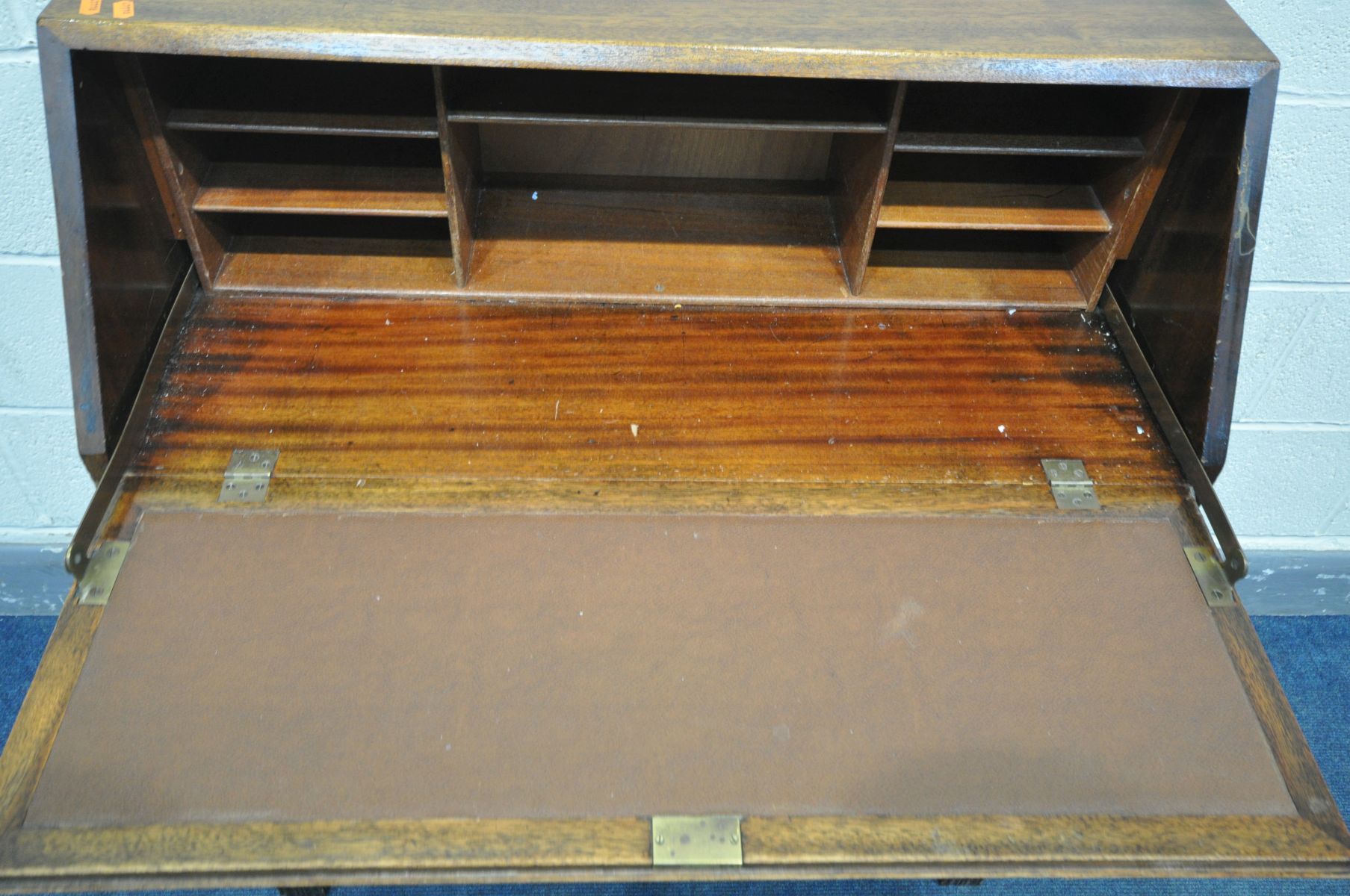 A MAHOGANY BUREAU, with four drawers, width 84cm x depth 42cm x height 101cm (condition:-losses - Image 2 of 3
