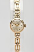 A LADIES 9CT GOLD 'AVIA' WRISTWATCH, movement requires some attention, round silver dial signed '