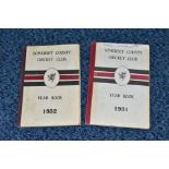 CRICKET YEARBOOKS - SOMERSET, Two Somerset County Cricket Club Yearbooks, 1931 and 1932, original