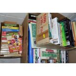 BOOKS, three boxes containing a collection of approximately sixty Sporting titles in hardback and