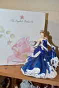 A BOXED 'THE ENGLISH LADIES CO' BONE CHINA FIGURE 'MIDNIGHT ROMANCE', modelled by Valerie Annand (