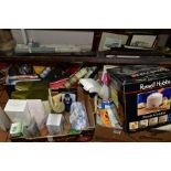 FOUR BOXES OF ASSORTED SUNDRY ITEMS ETC, to include boxed Marks & Spencer toiletries and