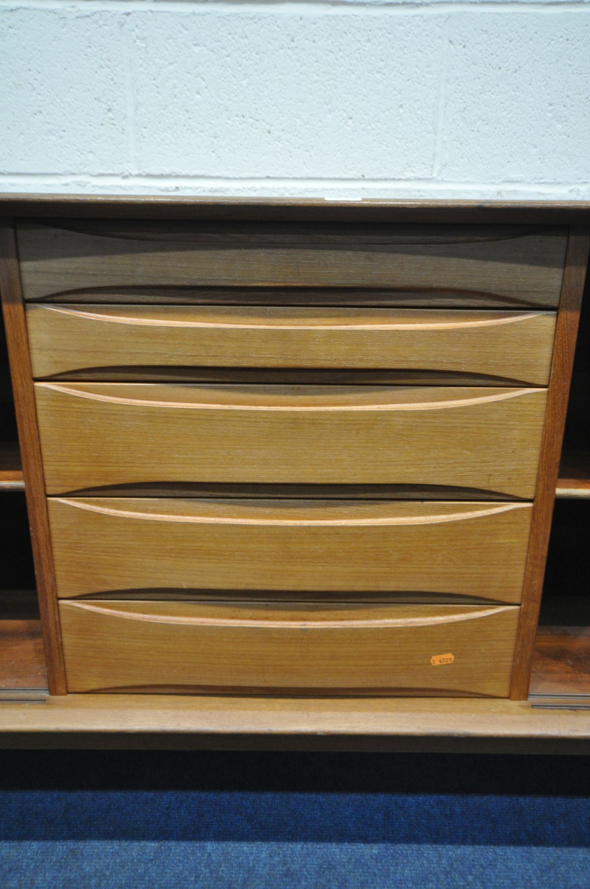 A MID CENTURY DANISH TEAK SIDEBOARD, possibly 'Dyrlund' that's inspired by Arne Vodder's Triennale - Image 6 of 8