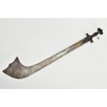 A REPLICA MIDDLE EASTERN SWORD, decorative engravings to the blade, blade length approximately 63cm,