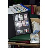 TWO BOXES OF STAMPS IN FIFTEEN ALBUMS, chiefly GB mint and used QEII as singles, first day covers