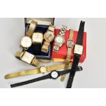 A SELECTION OF LADIES AND GENTS FASHION WRISTWATCHES, to include a boxed ladies 'Sekonda' wristwatch