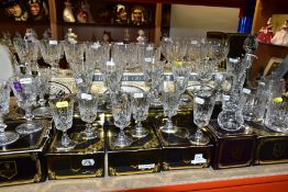 A QUANTITY OF BOXED EDINBURGH CRYSTAL GLASSWARES, comprising forty eight pieces in sixteen boxes: