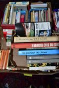 BOOKS, five boxes containing approximately 130 miscellaneous titles to include Cinema, Nature,