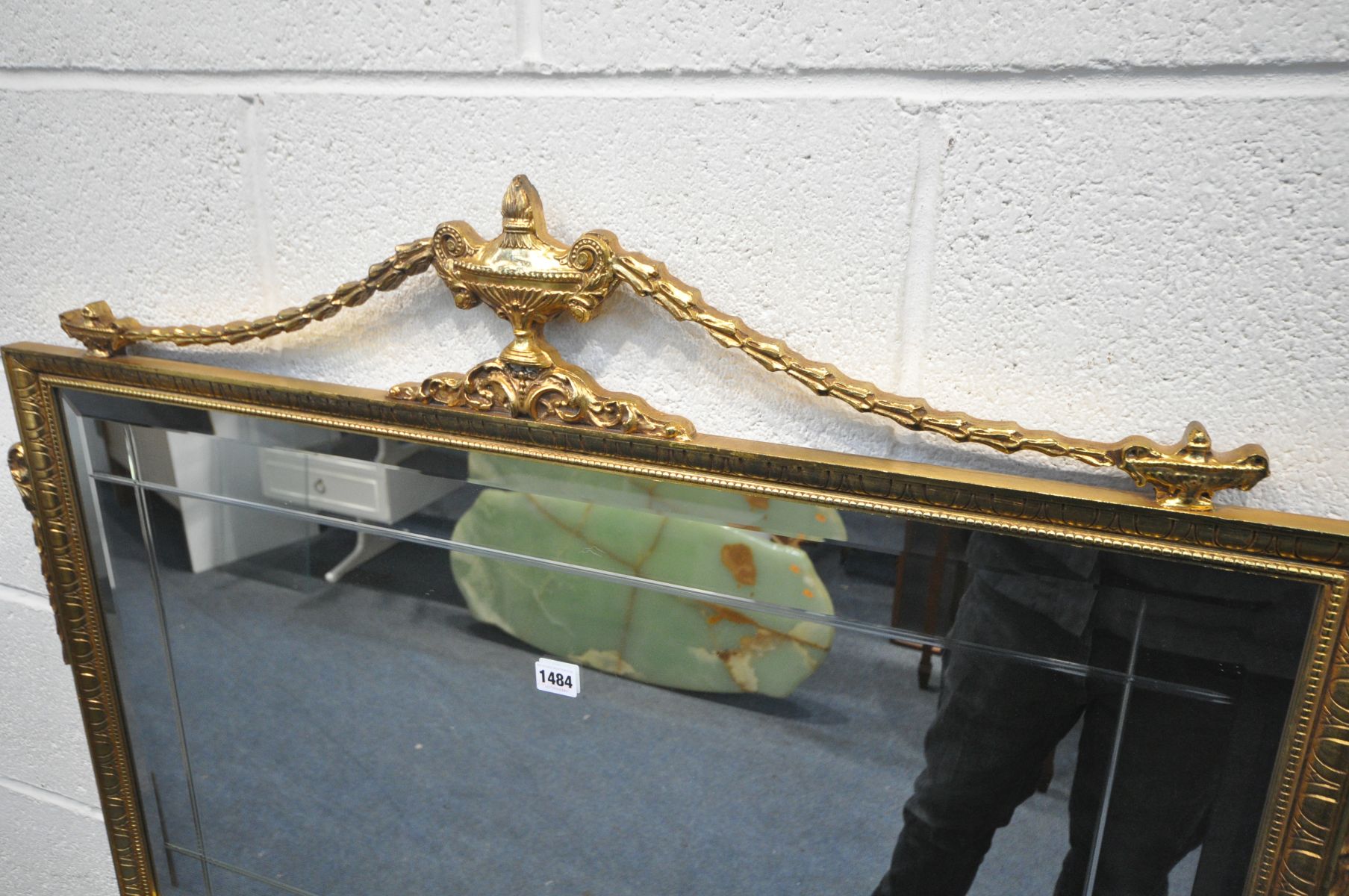 A LATE 20TH CENTURY FRENCH GILTWOOD WALL MIRROR, 99cm x 77cm - Image 2 of 2