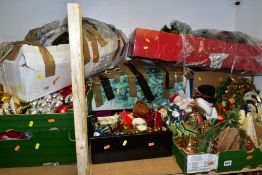 NINE BOXES OF CHRISTMAS DECORATIONS, mainly modern and late twentieth century items, to include