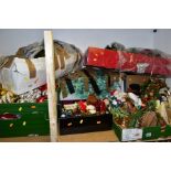 NINE BOXES OF CHRISTMAS DECORATIONS, mainly modern and late twentieth century items, to include