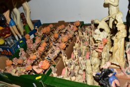 THREE BOXES OF RESIN AND OTHER FIGURINES, approximately sixty mainly resin figurines, in