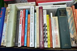 BOOKS, five boxes containing approximately 180+ miscellaneous titles to include Gardening, Travel,