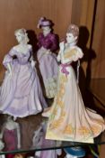 THREE COALPORT BISQUE AGE OF ELEGANCE LADY FIGURES, comprising 'Midsummer Dream Figurine of the Year