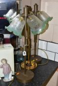 A SET OF THREE FARRELITE LTD TABLE LAMPS, second half of the twentieth century, each with a metal