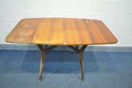 A G-PLAN TEAK DROP LEAF DINING TABLE, open length 138cm x closed length 75cm x depth 85cm x height