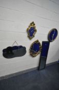 A SELECTION OF VARIOUS WALL MIRRORS, to include two late 20th century French gilt on plater mirrors,