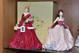 A BOXED COALPORT 'LADIES OF FASHION - MERRY CHRISTMAS 2005' AND A COALPORT 'HAPPY BIRTHDAY' LADY