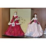 A BOXED COALPORT 'LADIES OF FASHION - MERRY CHRISTMAS 2005' AND A COALPORT 'HAPPY BIRTHDAY' LADY