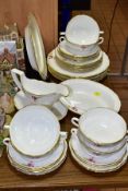 A THIRTY FOUR PIECE SPODE ROSETTI DINNER SERVICE, with printed backstamps Y8491-L, to include an