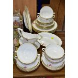 A THIRTY FOUR PIECE SPODE ROSETTI DINNER SERVICE, with printed backstamps Y8491-L, to include an