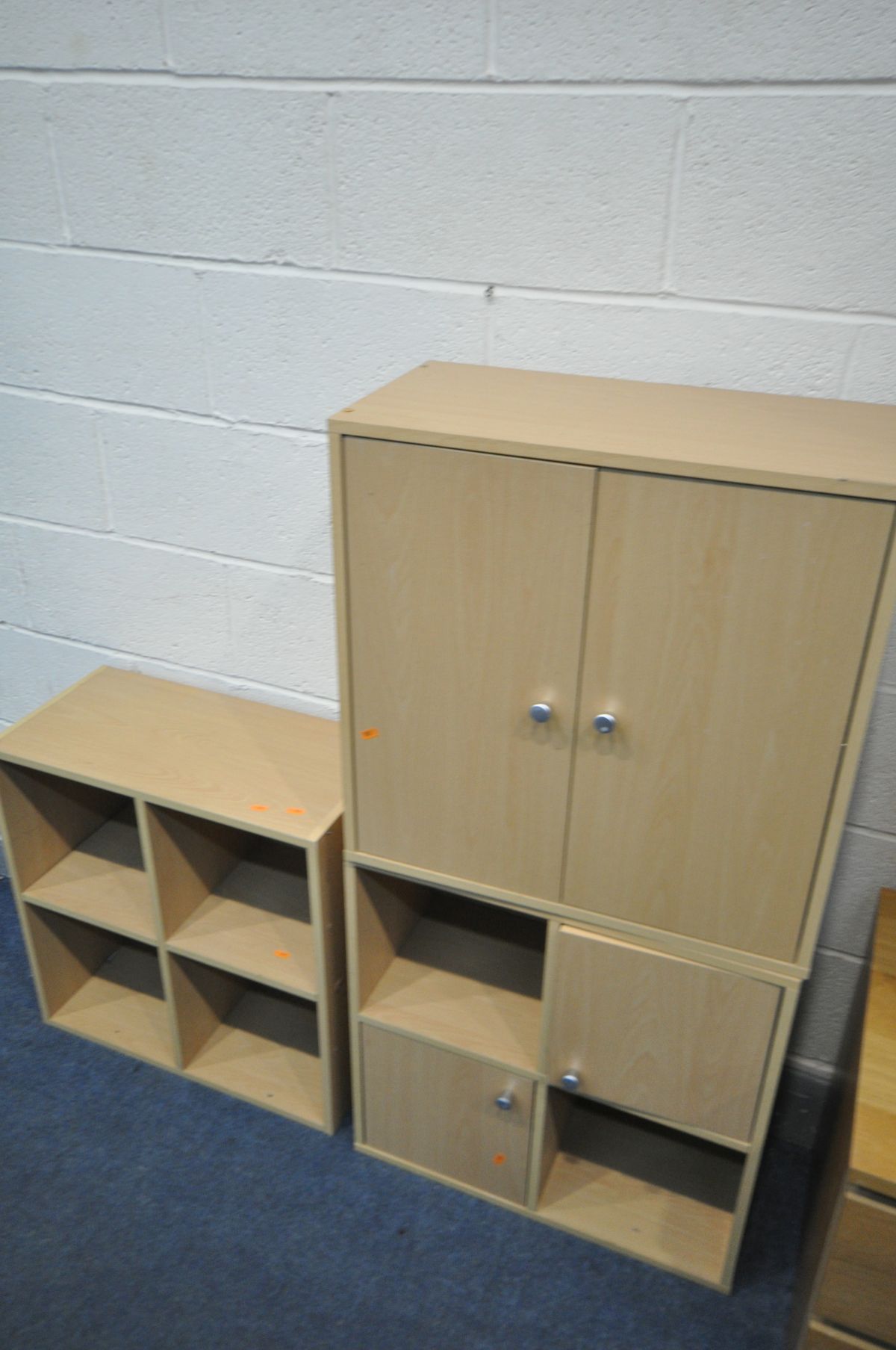 A PAIR OF OAK FINISH TWO DRAWER BEDSIDE CABINETS, three beech effect cabinets, and an oak finish - Image 3 of 3