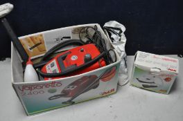 A VAPORETTO STEAM CLEANER model NoVTT2400 (PAT pass and powers up) with bag of accessories and a