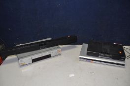 A SHARP SOUNDBAR model No HT-SB200 (NO power cable UNTESTED), a Humax freeview+ model No PVR-