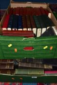 BOOKS, three boxes containing approximately 80 titles including Reader's Digest compilations,