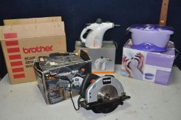 A WICKES CIRCULAR SAW (PAT pass and working) ,a Vax grime master model No s4, a Woolworths hand