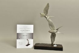 MICHAEL SIMPSON (BRITISH CONTEMPORARY) 'FLIGHT OF LOVE' a limited edition stainless steel