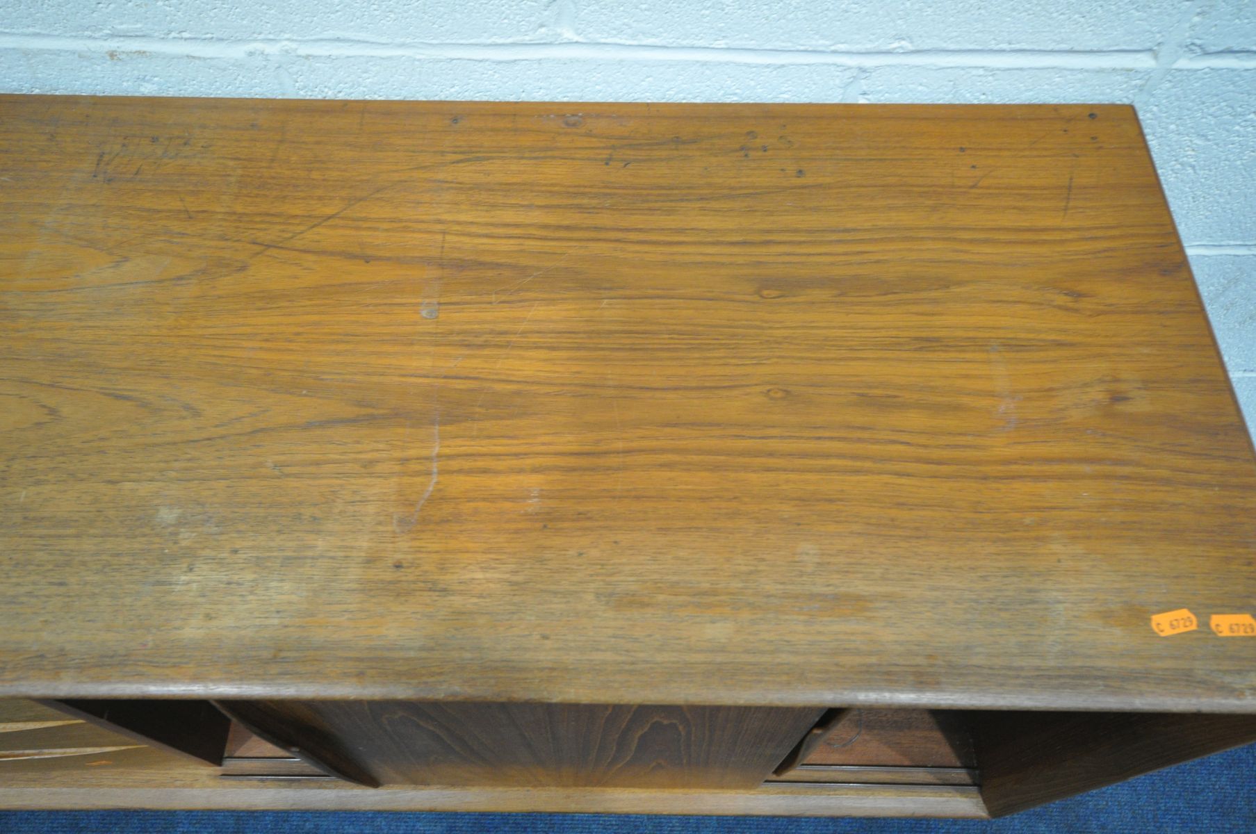 A MID CENTURY DANISH TEAK SIDEBOARD, possibly 'Dyrlund' that's inspired by Arne Vodder's Triennale - Image 7 of 8