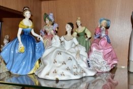 FIVE ROYAL DOULTON LADY FIGURES, comprising 'My Love' HN2339, 'Fair Lady' HN2193, 'Top o'the Hill'