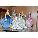 FIVE ROYAL DOULTON LADY FIGURES, comprising 'My Love' HN2339, 'Fair Lady' HN2193, 'Top o'the Hill'