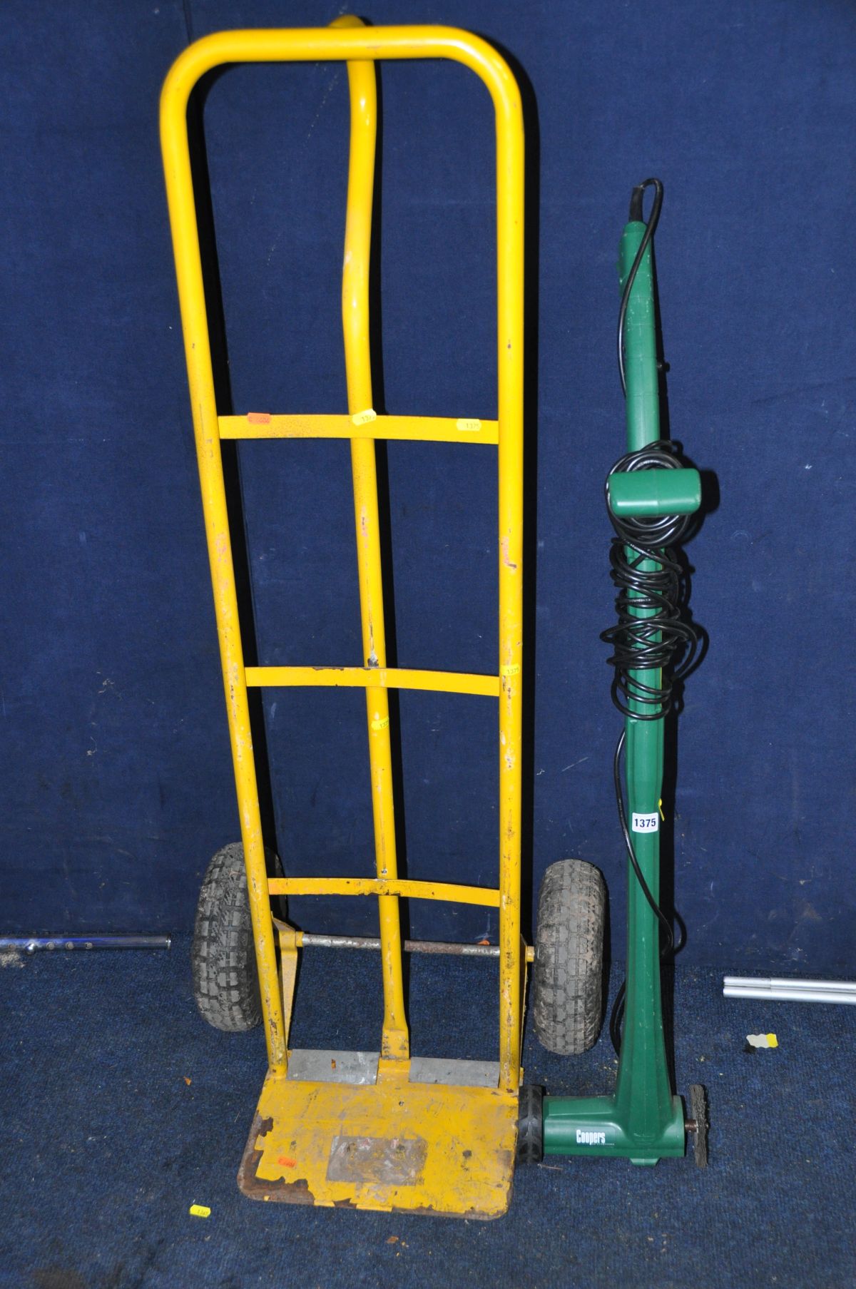 A COOPERS LAWN EDGER model No 8814 (PAT pass and working) and a Work Gear sack truck