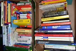 BOOKS, two boxes containing approximately 65 miscellaneous titles including Reference, Sport,