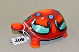 A POOLE POTTERY VOLCANO TORTOISE, printed and painted marks, length 13cm (Condition report: in