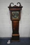 WILLIAM GLOVER OF WORCESTER, AN GEORGE III OAK 30 HOUR LONGCASE CLOCK, the hood with a swan neck