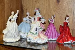 FIVE ROYAL DOULTON LADY FIGURES, comprising 'Flowers of Love' HN3709, 'Pretty Ladies -For My Love'