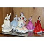 FIVE ROYAL DOULTON LADY FIGURES, comprising 'Flowers of Love' HN3709, 'Pretty Ladies -For My Love'