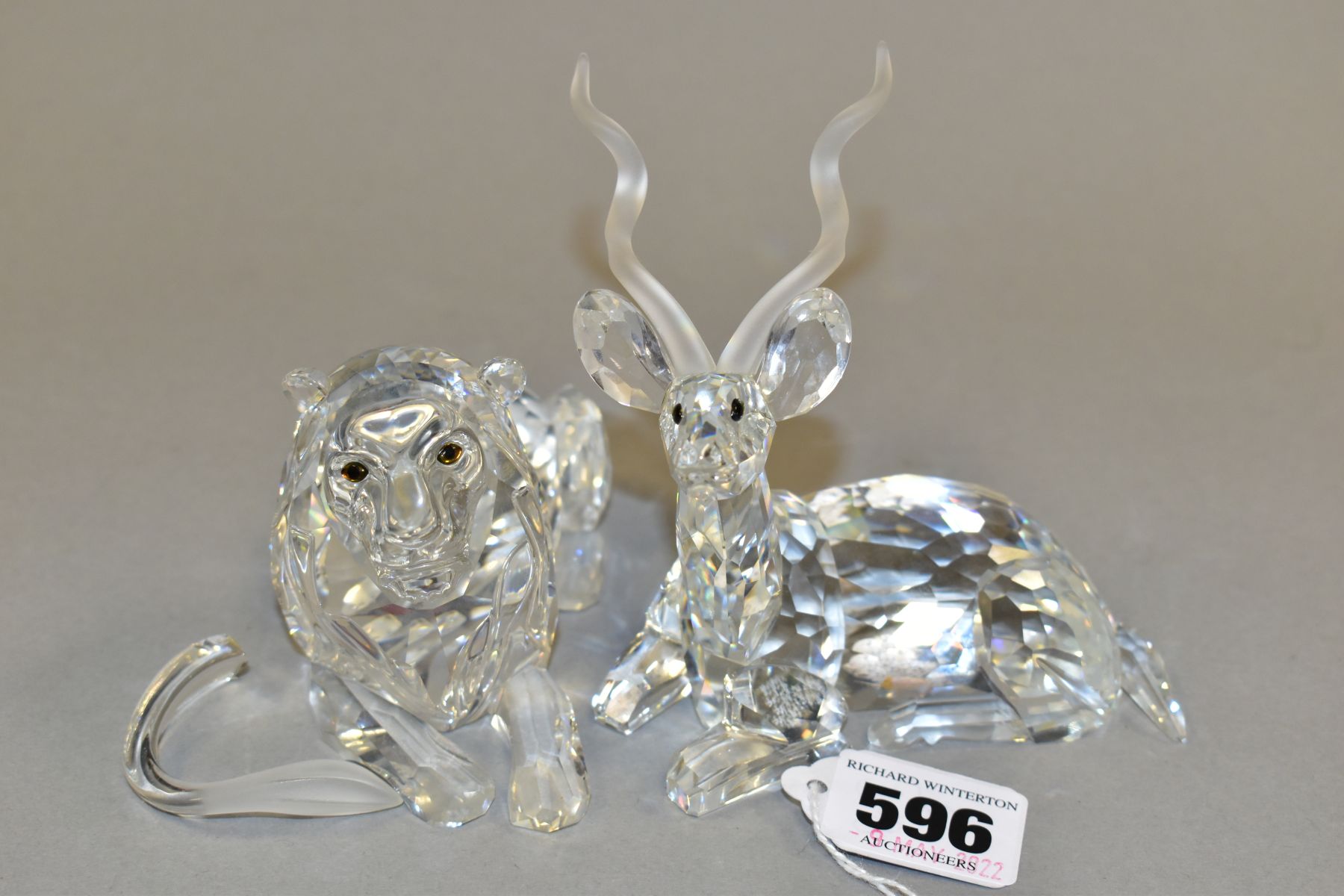 A SWAROVSKI CRYSTAL LION AND KUDU, Swarovski Crystal Club members pieces from the Inspiration Africa - Image 4 of 4
