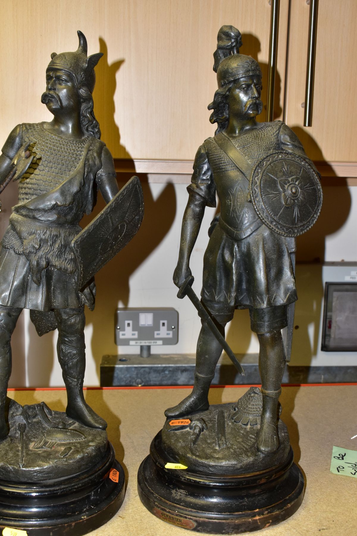 DECORATIVE CERAMIC AND SPELTER FIGURES, comprising two Wilhelm Schiller polychrome decorated - Image 6 of 6